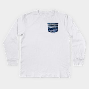 Pocket- electric ink stripes Kids Long Sleeve T-Shirt